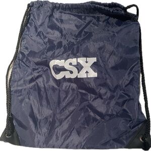 Navy Drawstring Gym Bag w corporate logo